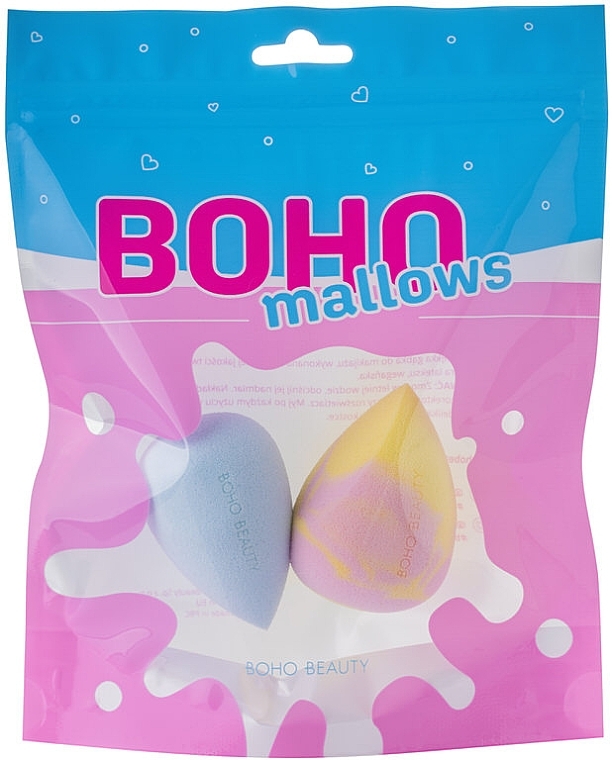 Набір спонжів для макіяжу - Boho Beauty Bohomallows Pink Lemon + Spun Sugar (sponge/2pcs) — фото N1