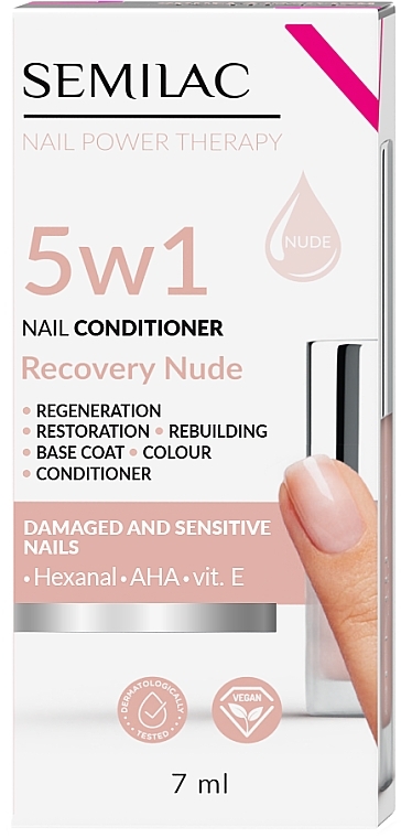 Кондиционер для ногтей - Semilac Nail Power Therapy 5 In 1 Recovery Nude  — фото N1