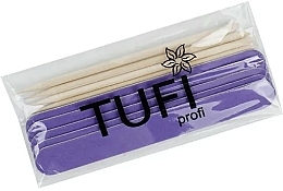 Набір одноразовий: фіолетові пилочки 180/240, апельсинові палички - Tufi Profi Premium — фото N1