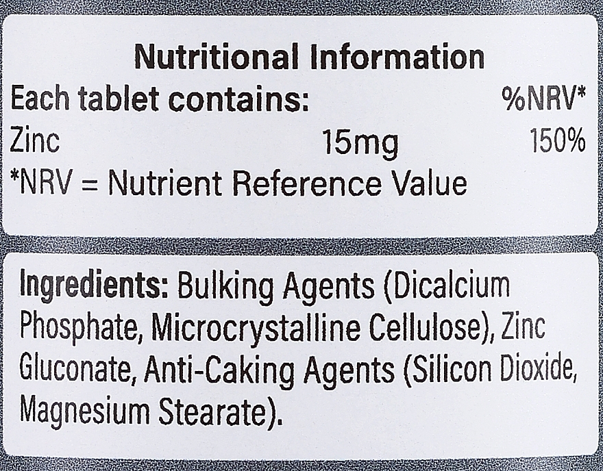 Пищевая добавка "Цинк", 15 мг - Holland & Barrett Zinc 15 mg — фото N3