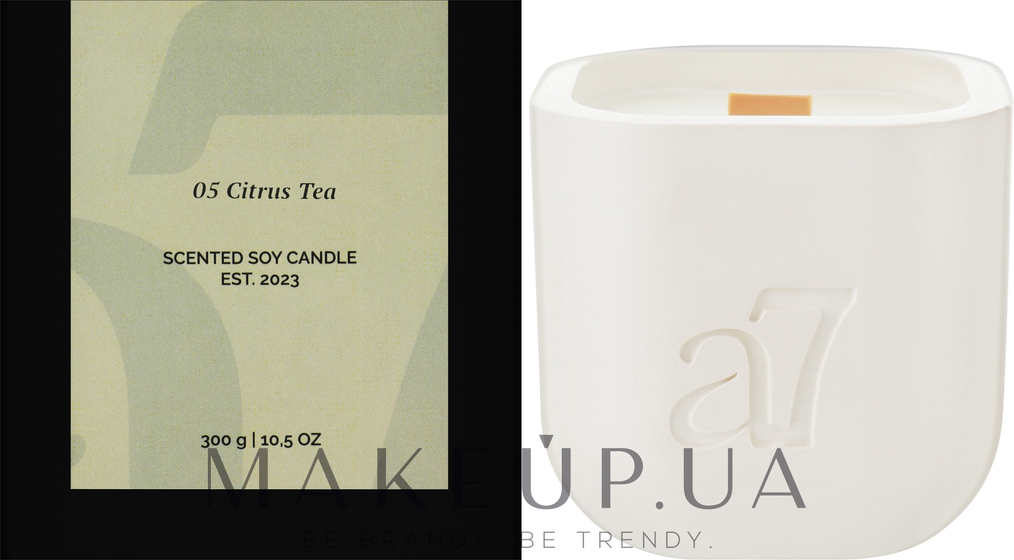 Ароматическая соевая свеча, белая - A7 Candles Citrus Tea — фото 300g