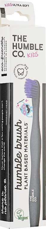 Детская зубная щетка на растительной основе, ультрамягкая, фиолетовая - The Humble Co. Kids Mix Colors Ultra-Soft Toothbrush