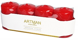 Духи, Парфюмерия, косметика Набор декоративных свечей, лак с красным - Artman Candles (candle/4pcs)