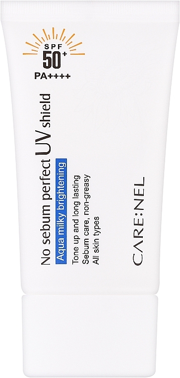 Солнцезащитный крем для жирной кожи лица - Carenel No Sebum Perfect UV shield SPF50+/PA++++ — фото N1