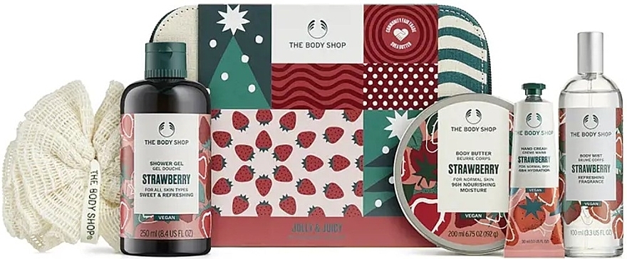 Набор, 6 продуктов - The Body Shop Jolly & Juicy Strawberry Big Gift — фото N1