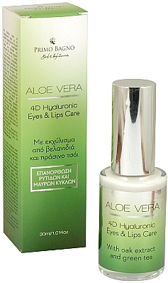 Гіалуроновий догляд за шкірою навколо очей і губами, з алое вера - Primo Bagno Aloe Vera 4D Hyaluronic Eyes and Lips Care — фото N1