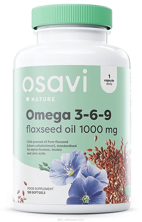 Харчова добавка "Омега 3-6-9", 1000 мг - Osavi Omega 3-6-9 Flaxseed Oil — фото N1