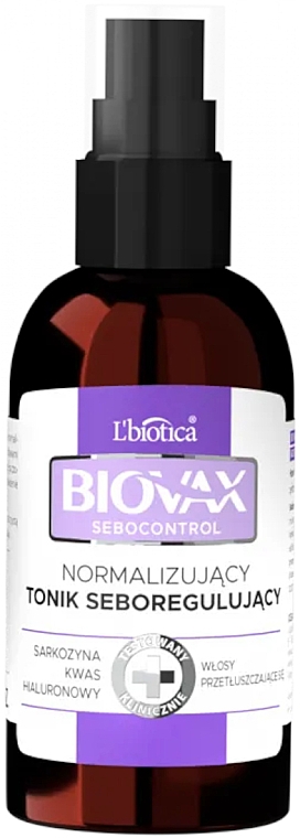 Трихологический тоник для кожи головы - Biovax Sebocontrol — фото N1