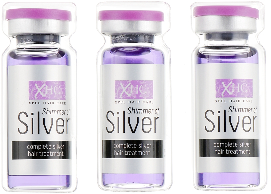 Ампули для відновлення волосся - Xpel Marketing Ltd Silver Hair Treatment Shots — фото N2