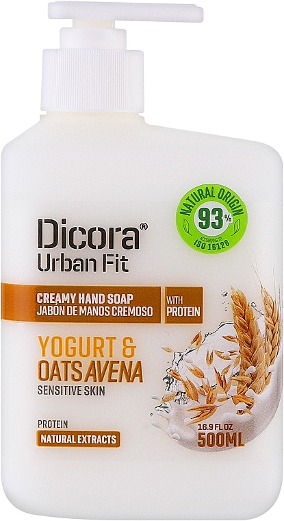 Жидкое кремовое мыло для рук "Йогурт и овсянка" - Dicora Urban Fit Creamy Hand Soap Yogurt & Oats Avena — фото N1