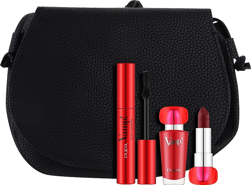 Набір - Pupa Vamp! Sexy Lashes & Vamp! Lipstick Kit (mascara/12ml + lip/stick/3.5ml + bag/1pcs) — фото N1