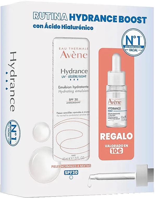 Набор - Avene Hydrance Light Boost Rutine SPF30 (f/emulsion/40ml + f/serum/10ml) — фото N1