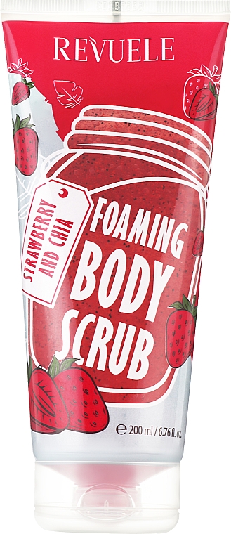 Пінливий скраб для тіла "Полуниця та насіння чіа" - Revuele Foaming Body Scrub Strawberry and Chia