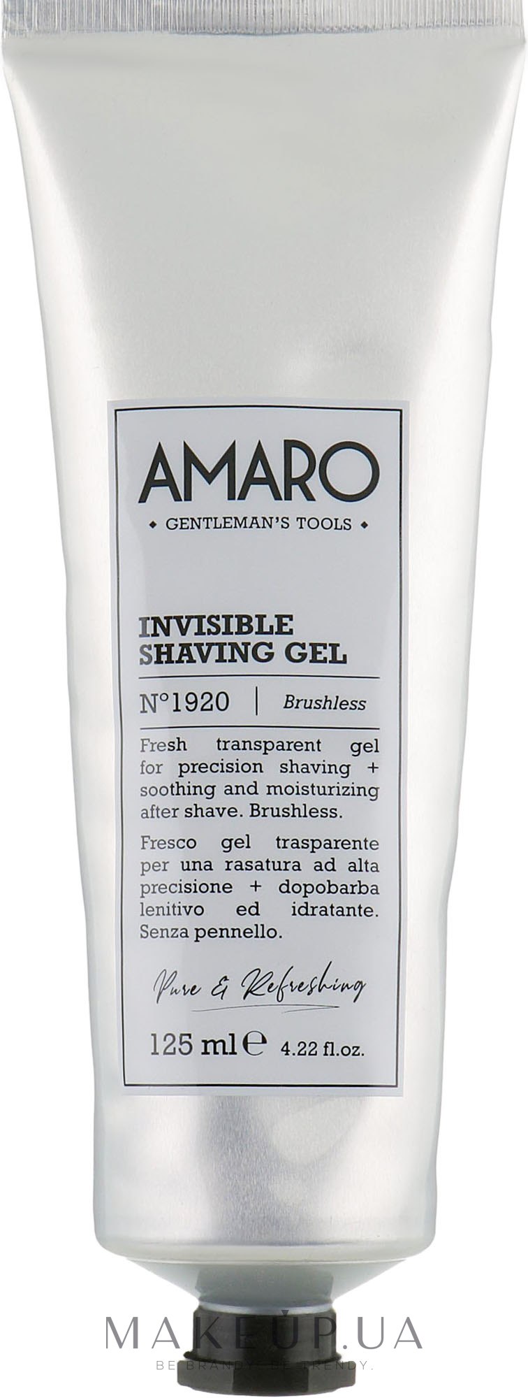 Прозорий гель для гоління - FarmaVita Amaro Invisible Shaving Gel — фото 125ml