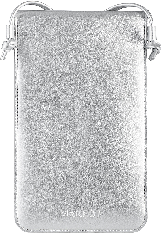 Чехол-сумка для телефона на ремешке, серебро "Cross" - Makeup Phone Case Crossbody Silver — фото N2