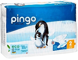 Экологические подгузники детские с индикатором влажности "Mini", размер 2, 3-6 кг, 42 шт. - Pingo — фото N1
