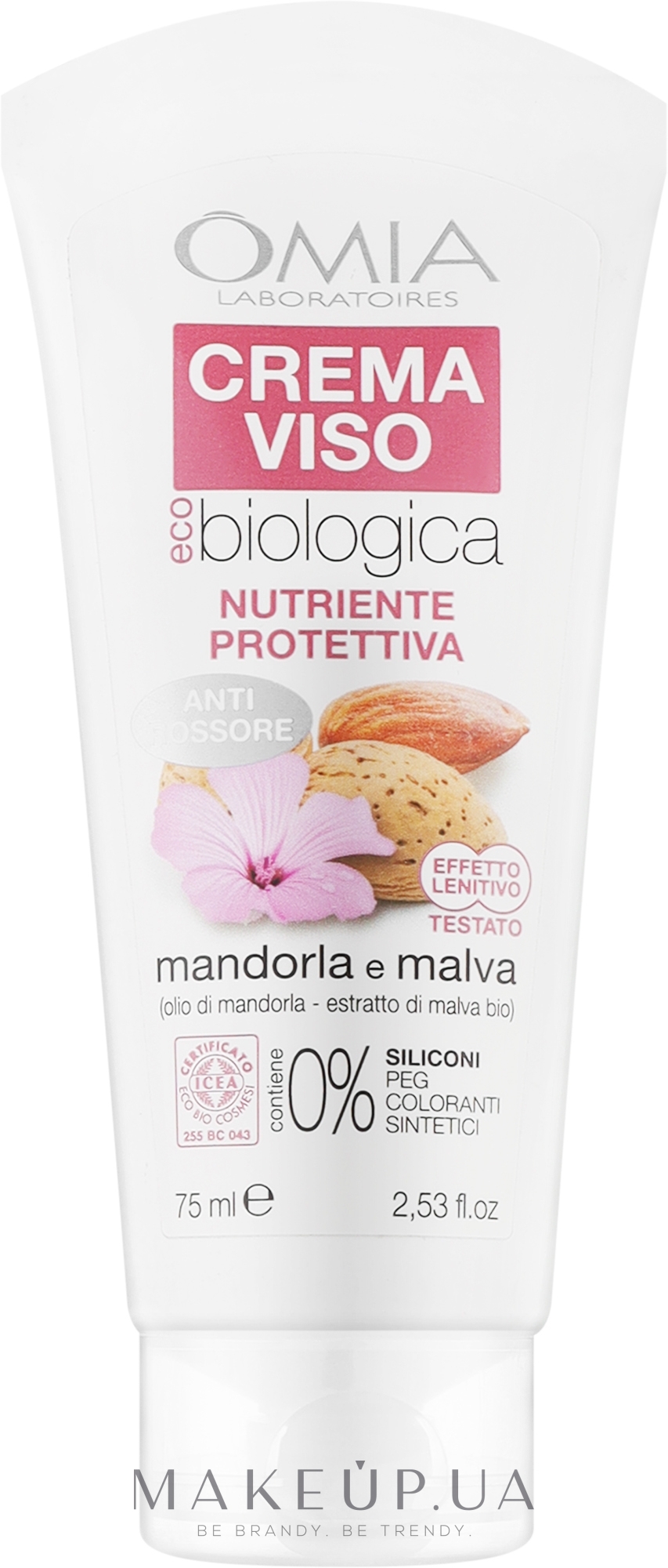 Крем для лица с миндалем и мальвой - Omia Labaratori Ecobio Almond And Mallow Face Cream — фото 75ml