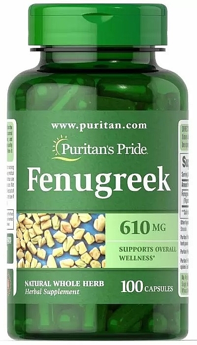 Пищевая добавка "Пажитник" - Puritan's Pride Fenugreek 610 mg — фото N1