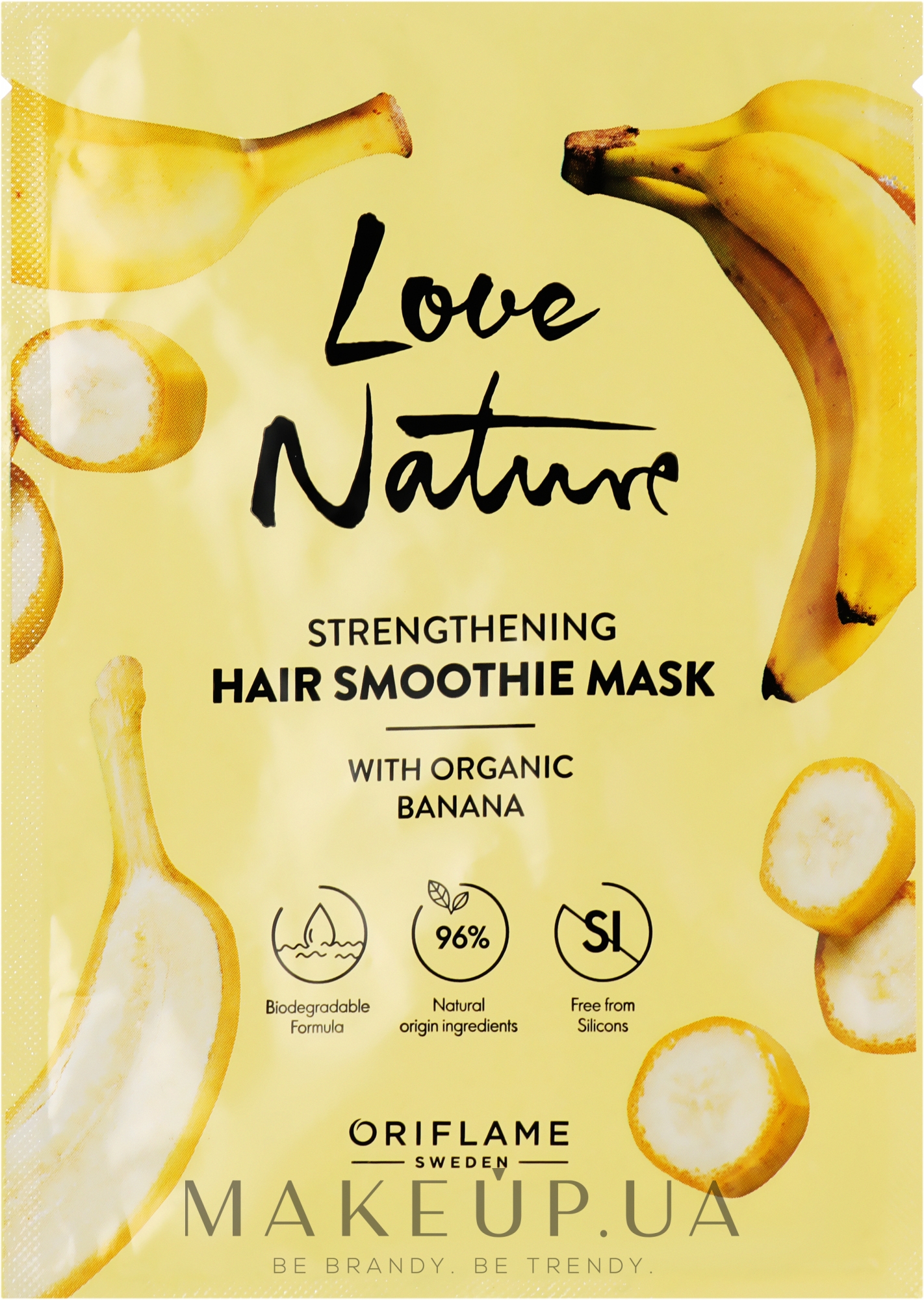 Укрепляющая маска для волос с бананом - Oriflame Love Nature Strengthening Hair Smoothie Mask — фото 30ml