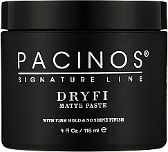 Профессиональная матовая паста для укладки волос - Pacinos Dryfi No Shine Matte Paste — фото N1