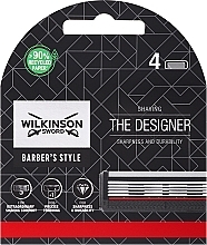 Парфумерія, косметика Змінні касети для гоління, 4 шт. - Wilkinson Sword Barber's Style The Designer Refills