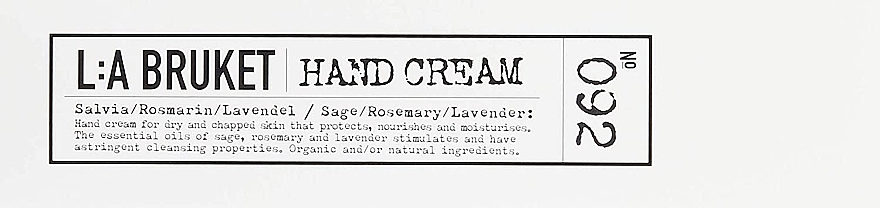 Крем для рук "Шавлія, розмарин і лаванда" - L:A Bruket No. 092 Hand Cream Sage/Rosemary/Lavender — фото N3