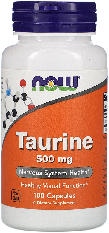 Аминокислота "Таурин" 500мг - Now Foods Taurine Nervous System Health 500mg Capsules — фото N1