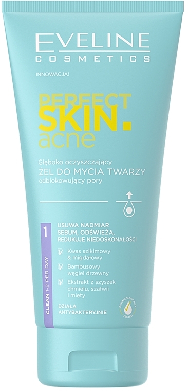 Глибоко очищувальний гель для обличчя - Eveline Cosmetics Perfect Skin.acne Face Gel — фото N1