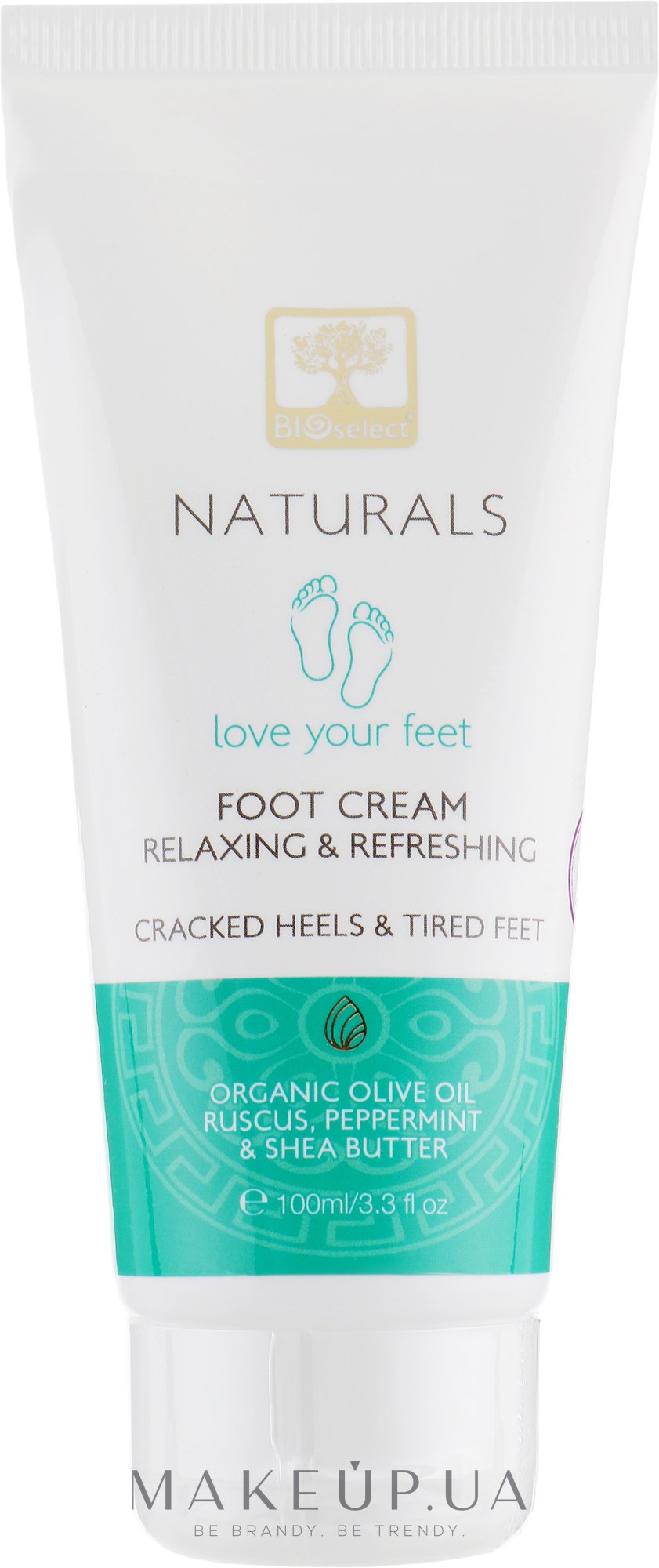 Крем для ніг з алое і м'ятою з розслаблювальною та освіжальною дією - BIOselect Naturals Foot Cream — фото 100ml