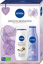 Набір - NIVEA Smooth Sensation Shea Butter (sh/gel/250ml + b/milk/250ml) — фото N1
