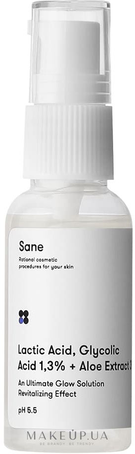 Сыворотка для лица с молочной и гликолевой кислотой + экстракт алоэ 3% - Sane Face Serum 3% — фото 30ml