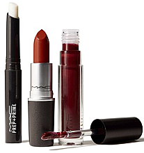 Духи, Парфюмерия, косметика Набор - MAC Stars Of The Party Kit Red (lipstick/3g + lip/primer/1.7g + lipglass/3.1g)