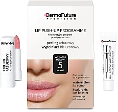 Духи, Парфюмерия, косметика Программа для губ с пилингом "Пуш-ап эффект" - DermoFuture (lip/scrub/4,3g + booster/12ml)