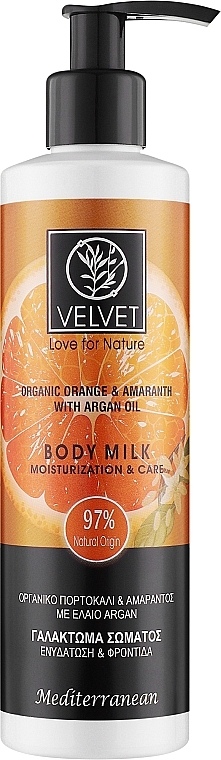 Молочко для тела "Moisturization & Care" - Velvet Love for Nature Organic Orange & Amaranth Body Milk  — фото N1