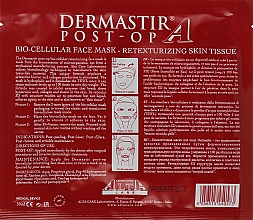 Реабилитационная биоклеточная маска "Лицо" - Dermastir Post-Op Bio-Cellular Face Mask Retexturizing Skin Tissue — фото N2