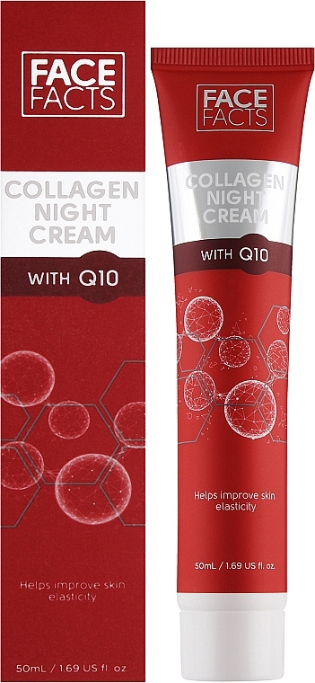 Ночной крем для кожи лица с коллагеном и коэнзимом Q10 - Face Facts Collagen & Q10 Night Cream — фото N2