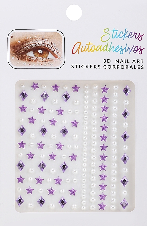 Наліпки для нігтів, фіолетові - Lolita Accessories 3D Nail Art Stickers — фото N1