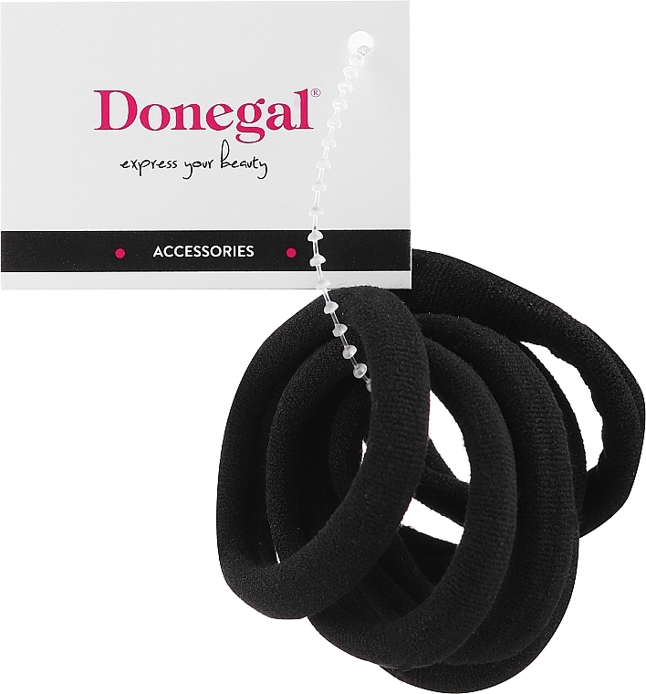 Резинки для волос, FA-5625+1, 6шт, черные - Donegal — фото N1