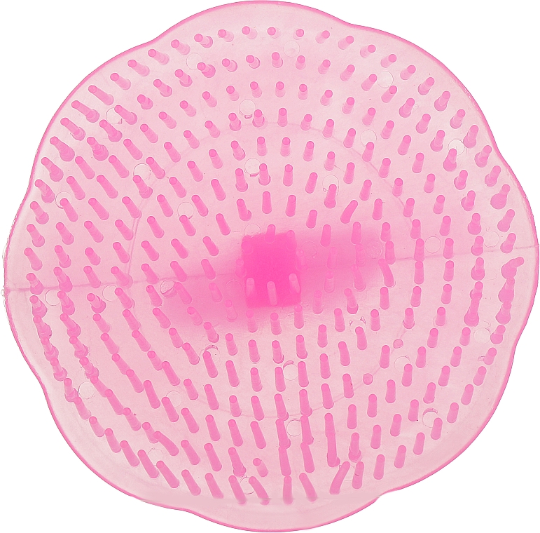 Щетка-массажер пластиковая для мытья головы CS042R, розовая - Cosmo Shop