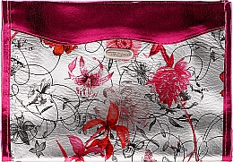 Духи, Парфюмерия, косметика Косметичка "Silver Meadow", 94316, с красными цветками - Top Choice