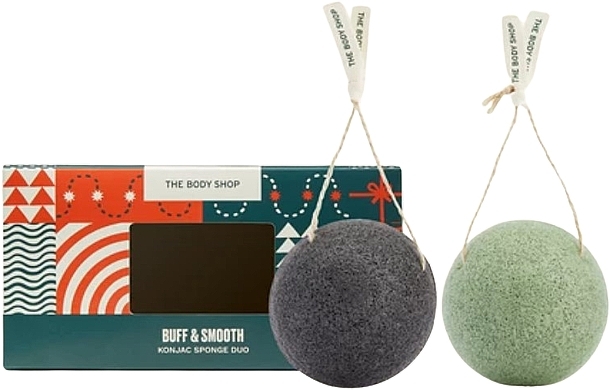 Набір спонжів конняку - The Body Shop Buff & Smooth Konjac Sponge Duo (sponge/2pcs) — фото N1