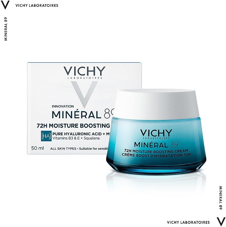 УЦЕНКА Легкий крем для всех типов кожи лица, увлажнение 72 часа - Vichy Mineral 89 Light 72H Moisture Boosting Cream * — фото N2