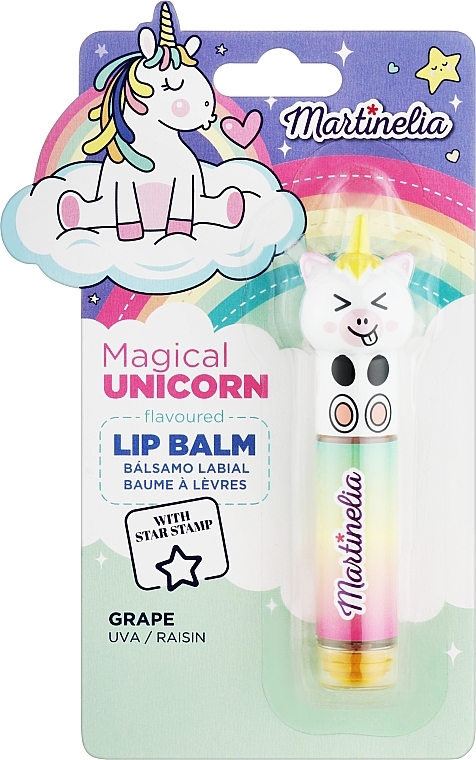 Бальзам для губ со штампом, виноград - Martinelia Magical Unicorn Lip Balm — фото N1