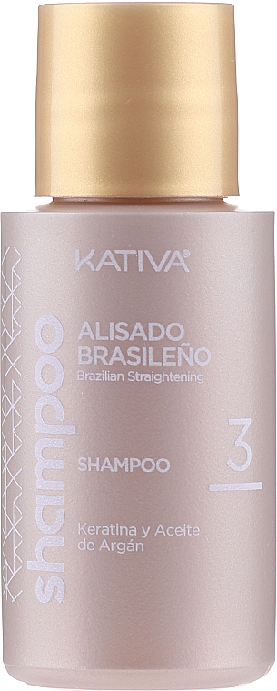 Набор для кератинового выпрямления волос - Kativa Alisado Brasileno Con Glyoxylic & Keratina Vegetal Kit (shm/15ml + mask/150ml + shm/30ml + cond/30ml) — фото N4