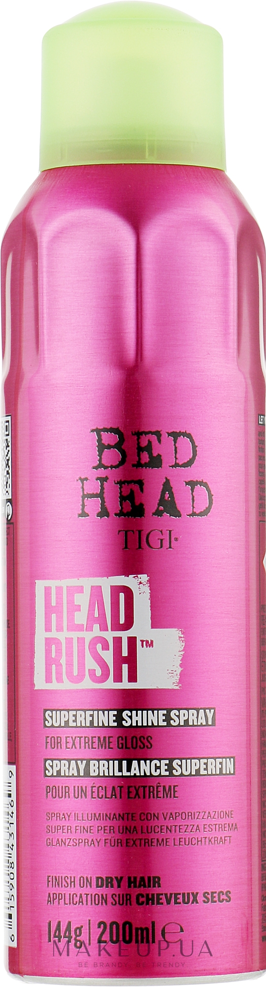 Спрей для блеска волос легкой фиксации - Tigi Bed Head Headrush Superfine Shine Spray — фото 200ml