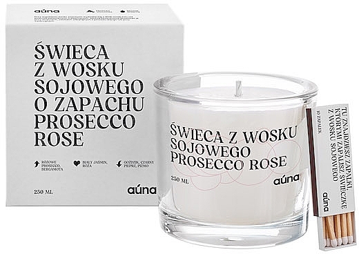 Ароматическая свеча "Просекко розовое" - Auna Soya Candle Prosecco Rose — фото N1