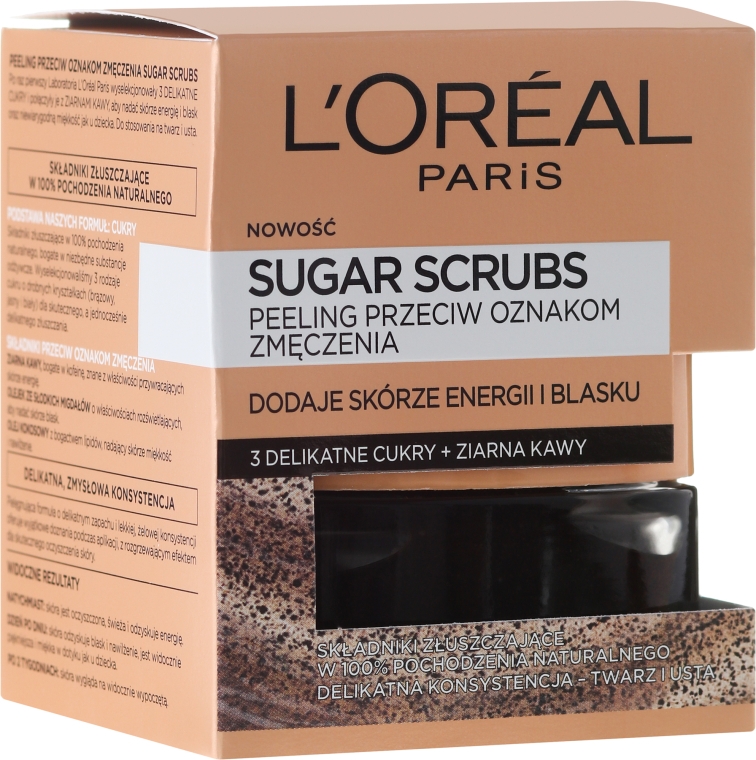 Скраб для лица "3 сахара + кофейные зерна" - L'Oreal Paris Pure-Sugar Resurface & Energize Kona Coffee Scrub
