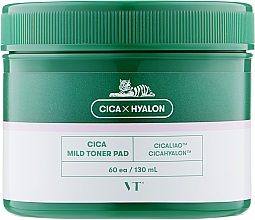 Мягкие тонер-пэды с Центеллой - VT Cosmetics Cica Mild Toner Pad — фото N1