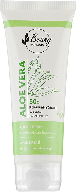 Зволожувальний крем для ніг з алое вера - Beany Aloe Vera Foot Cream — фото N1