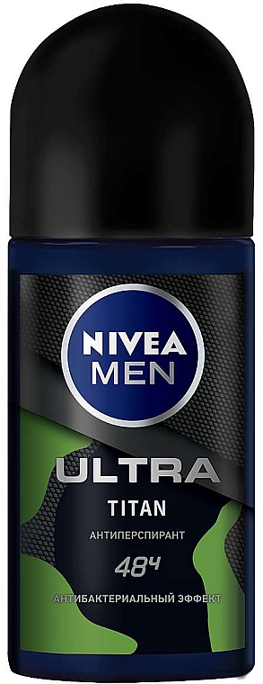 Дезодорант кульковий для чоловіків "Антибактеріальний ефект" - NIVEA Ultra Titan Antyperspirant Roll-On